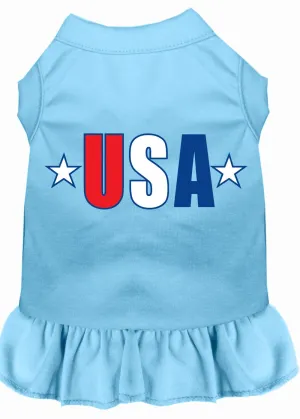 Usa Star Screen Print Dress Baby Blue Xs (8)