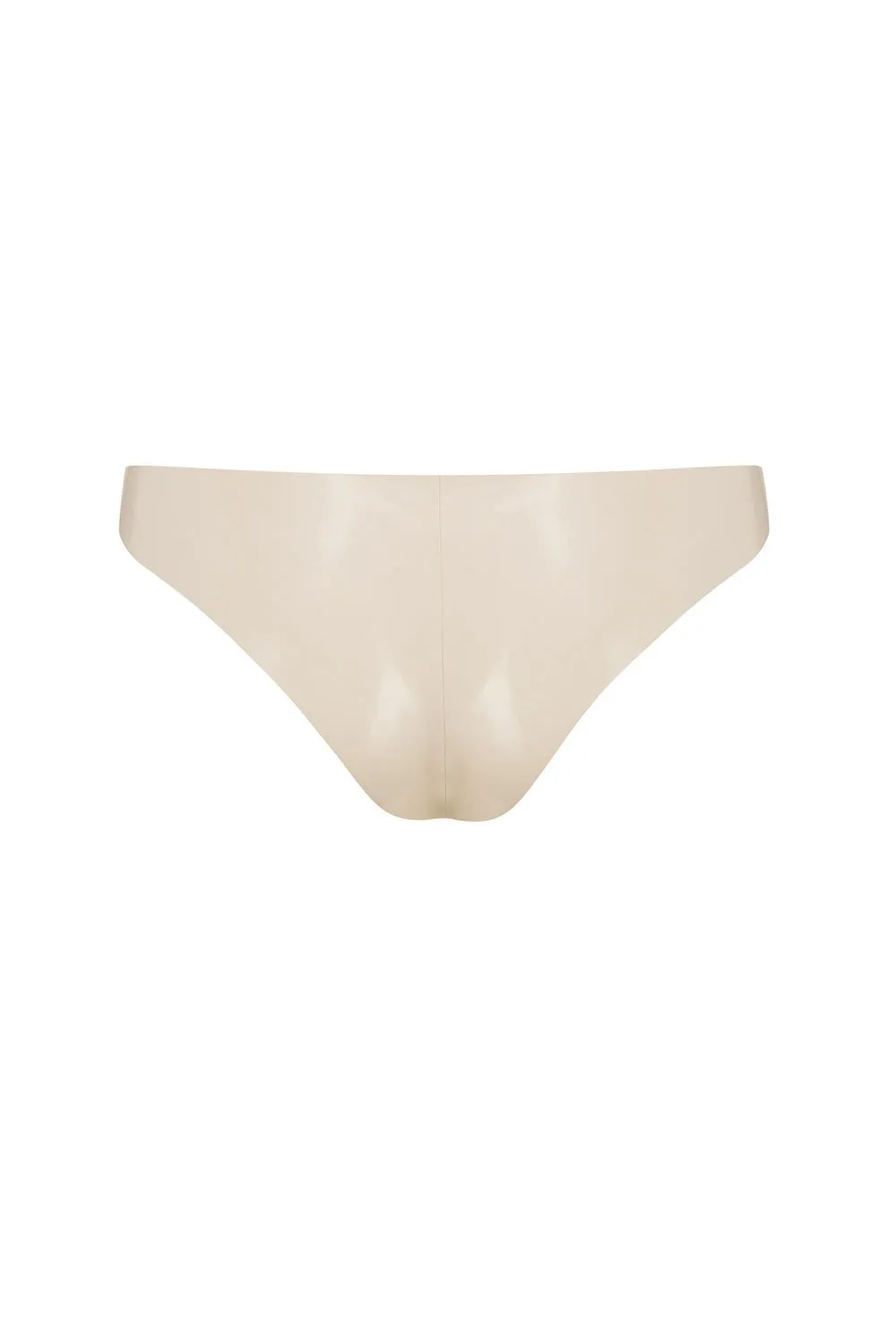 White Ivory Latex Cheeky Brief