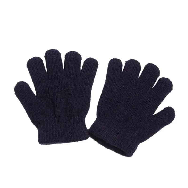 Winter Knitted Children's Gloves Full Finger Boy Girl Glove Warm Thick Kids Gloves Baby Gloves Candy Color Cotton Mittens