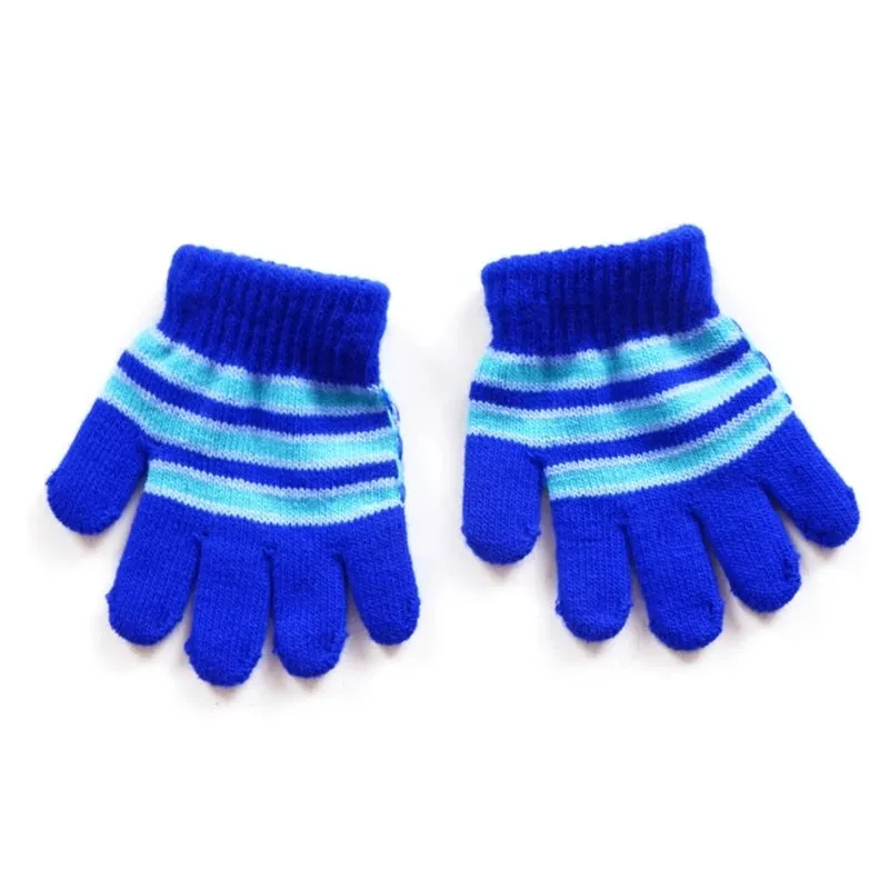 Winter Knitted Children's Gloves Full Finger Boy Girl Glove Warm Thick Kids Gloves Baby Gloves Candy Color Cotton Mittens