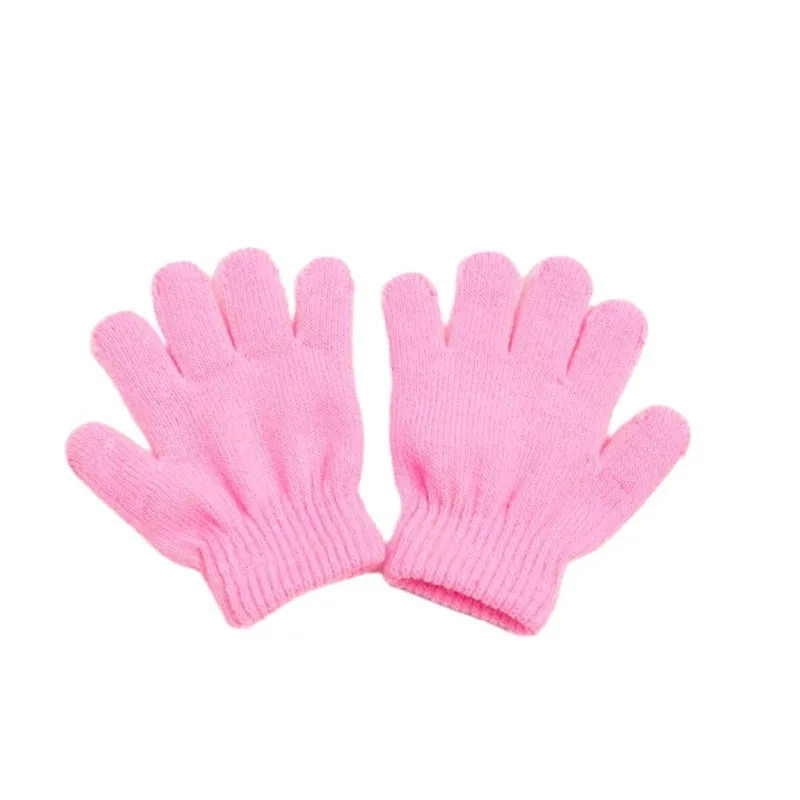 Winter Knitted Children's Gloves Full Finger Boy Girl Glove Warm Thick Kids Gloves Baby Gloves Candy Color Cotton Mittens