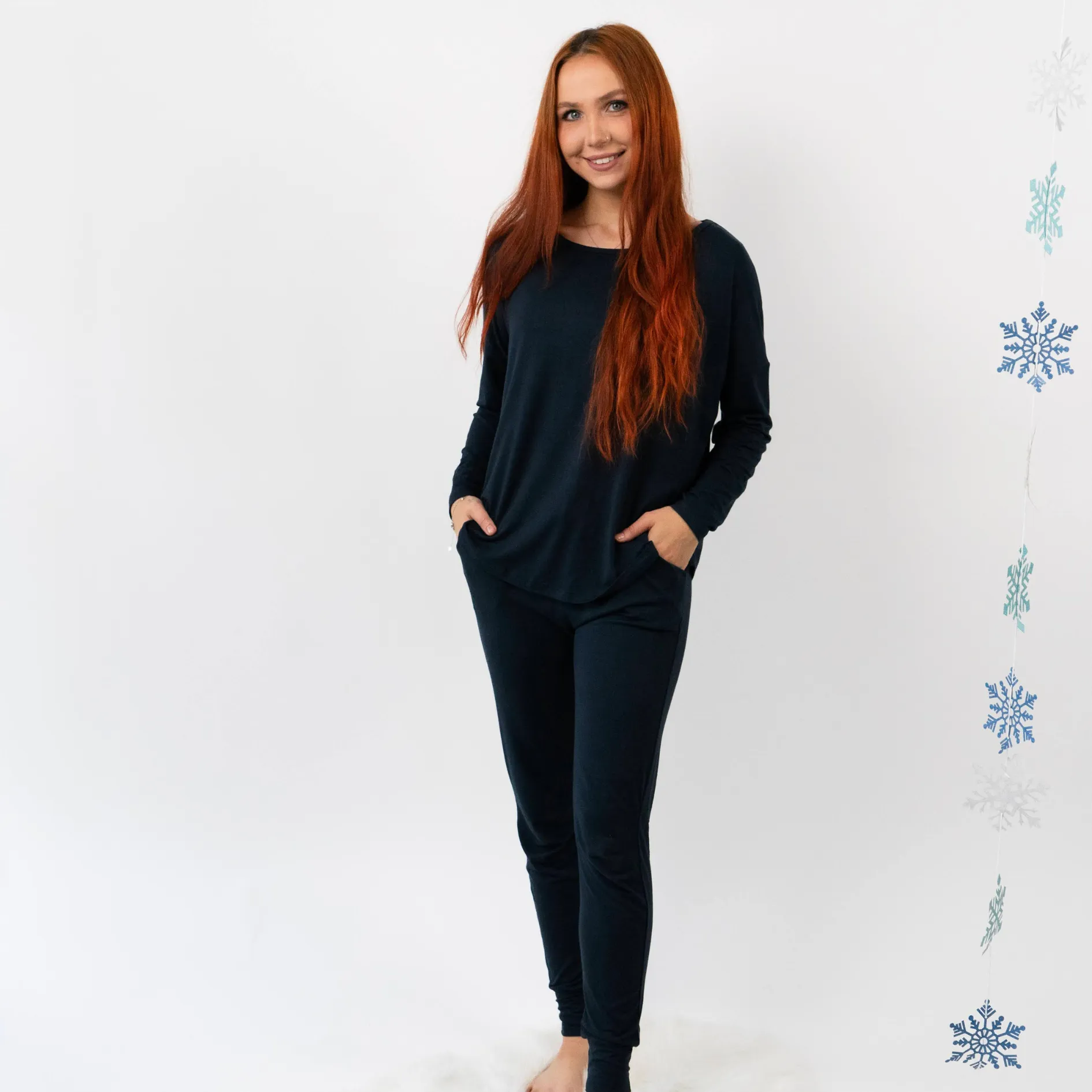 Women's Long Sleeve Jogger Set - Midnight