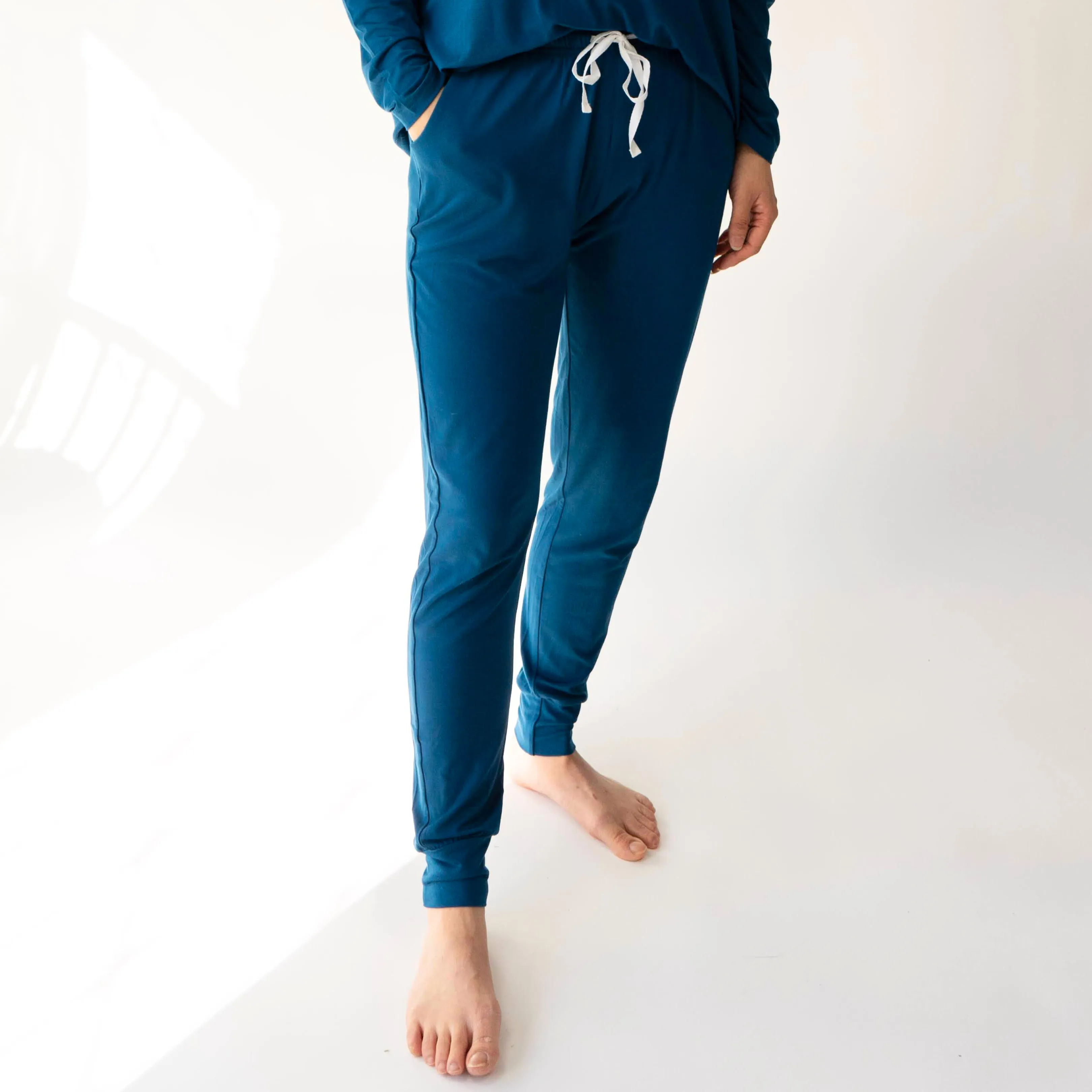 Women's Long Sleeve Lounge Jogger Set - Deep Blue