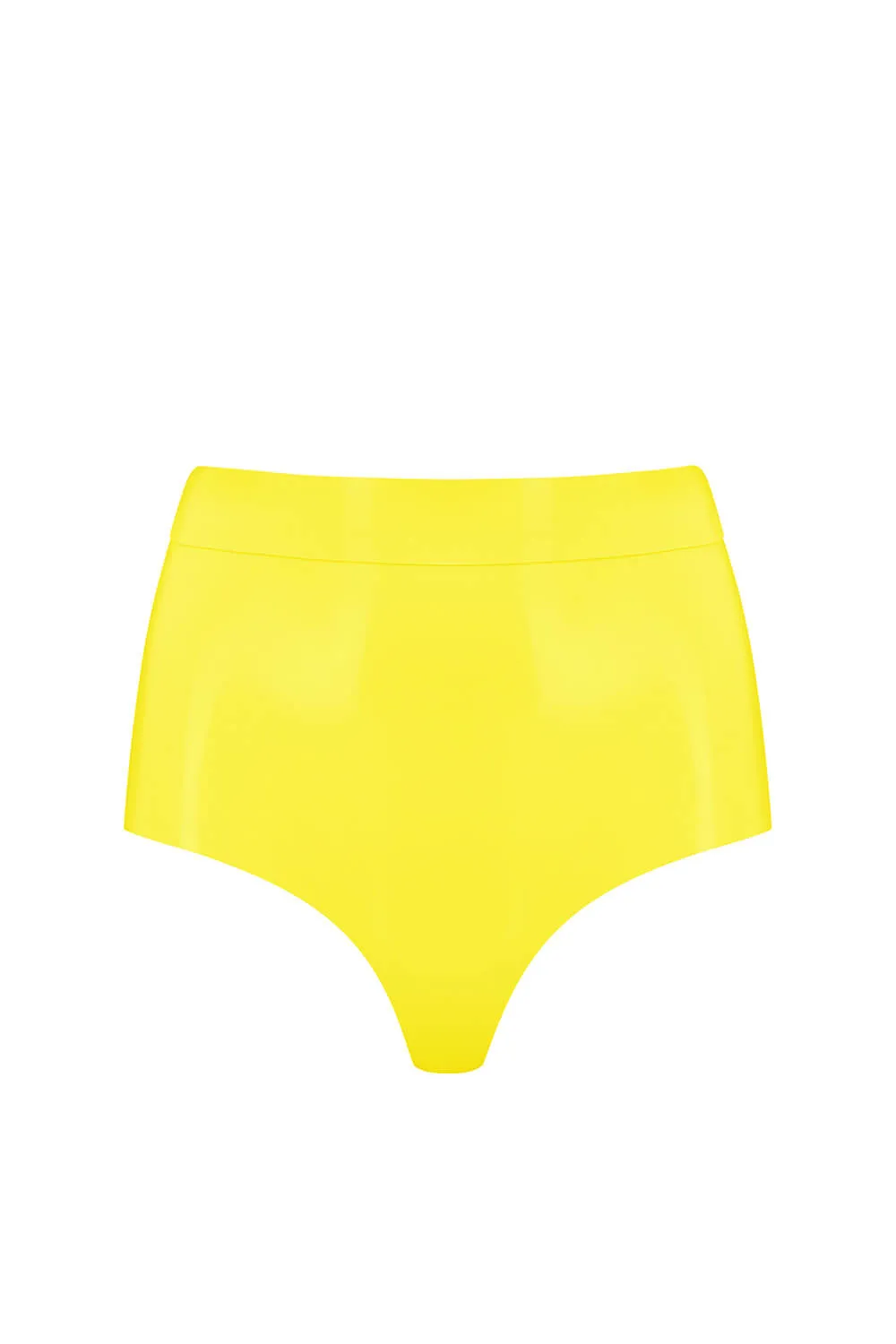 Yellow Latex Disco High Waist Pant