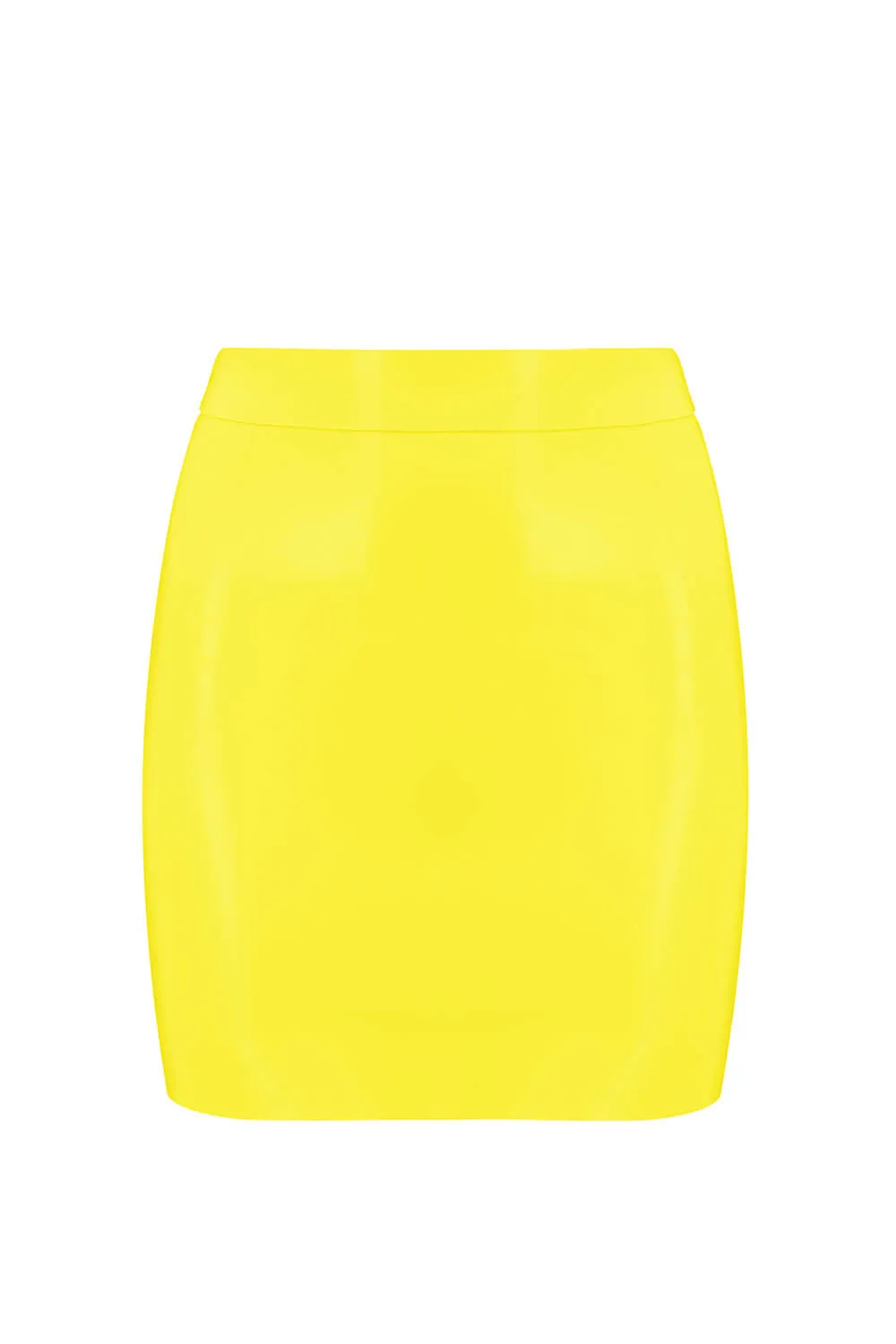 Yellow Latex Mini Skirt