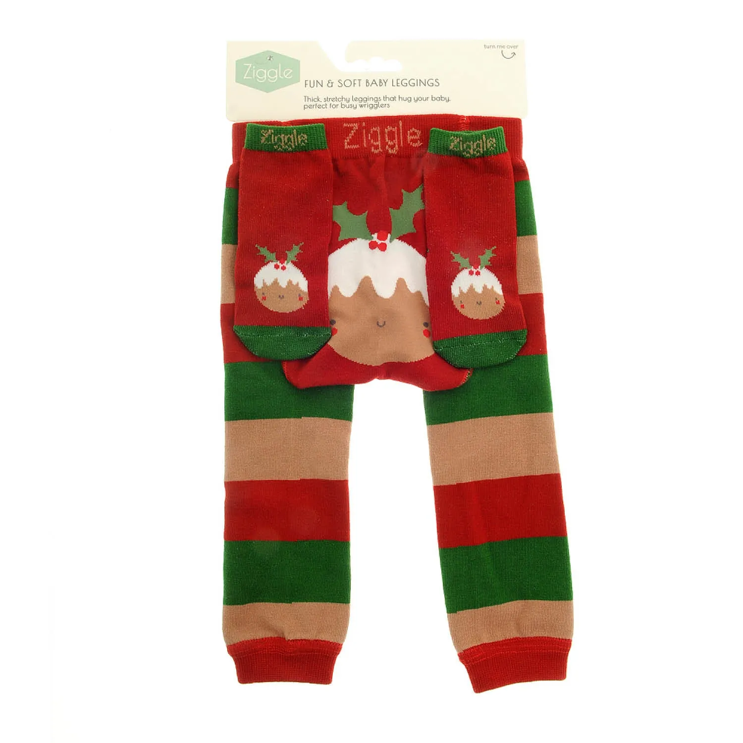 Ziggle Baby 6-12 Months Christmas Pudding Leggings & Socks Set