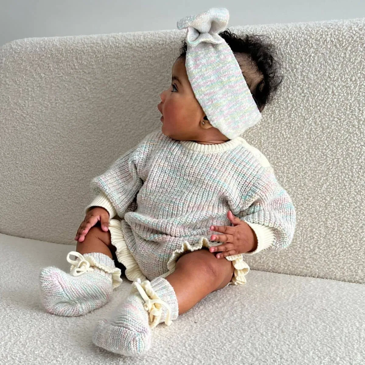 Ziggy Lou Knit Booties - Sprinkle - 3 to 6 Months