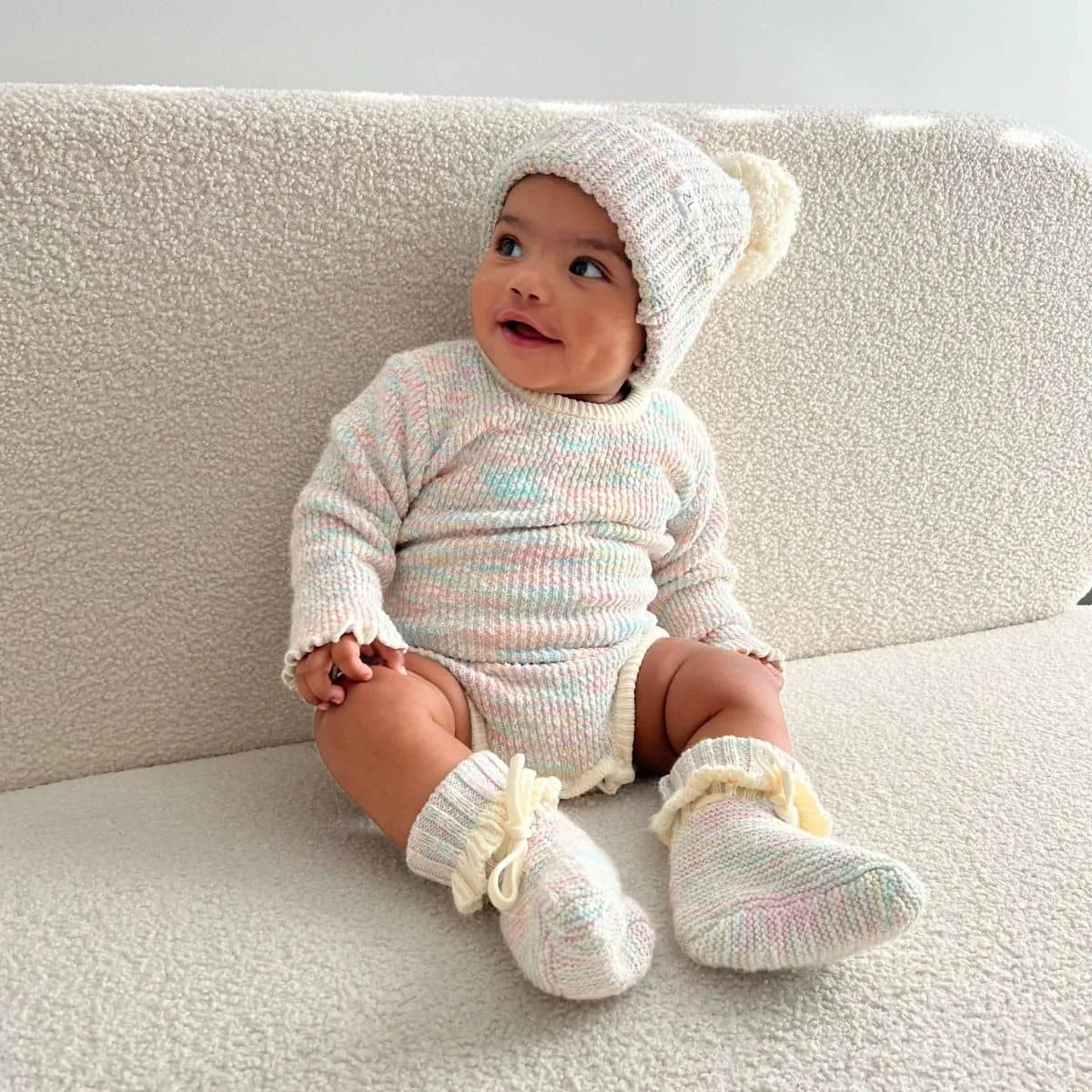 Ziggy Lou Knit Booties - Sprinkle - 3 to 6 Months